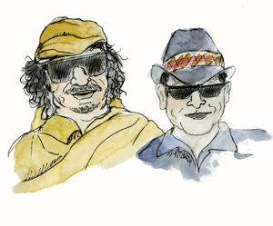 Portrait of Muammar Qaddafi and Charlie Sheen